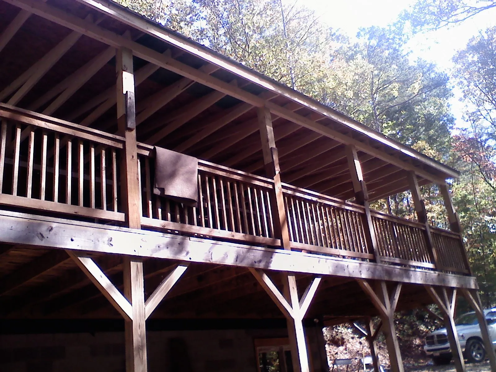 Timber framing under a new elevated porch and deck — Roof Leak Repair in Alabaster by Roofing Brothers